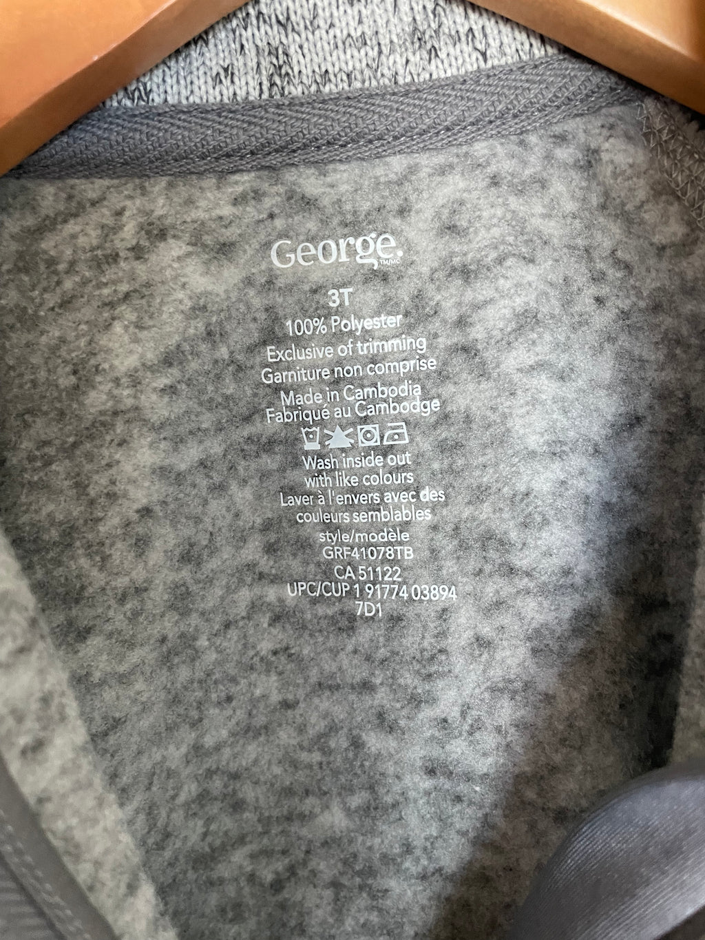 George Heather Grey Zip-Up | 3T