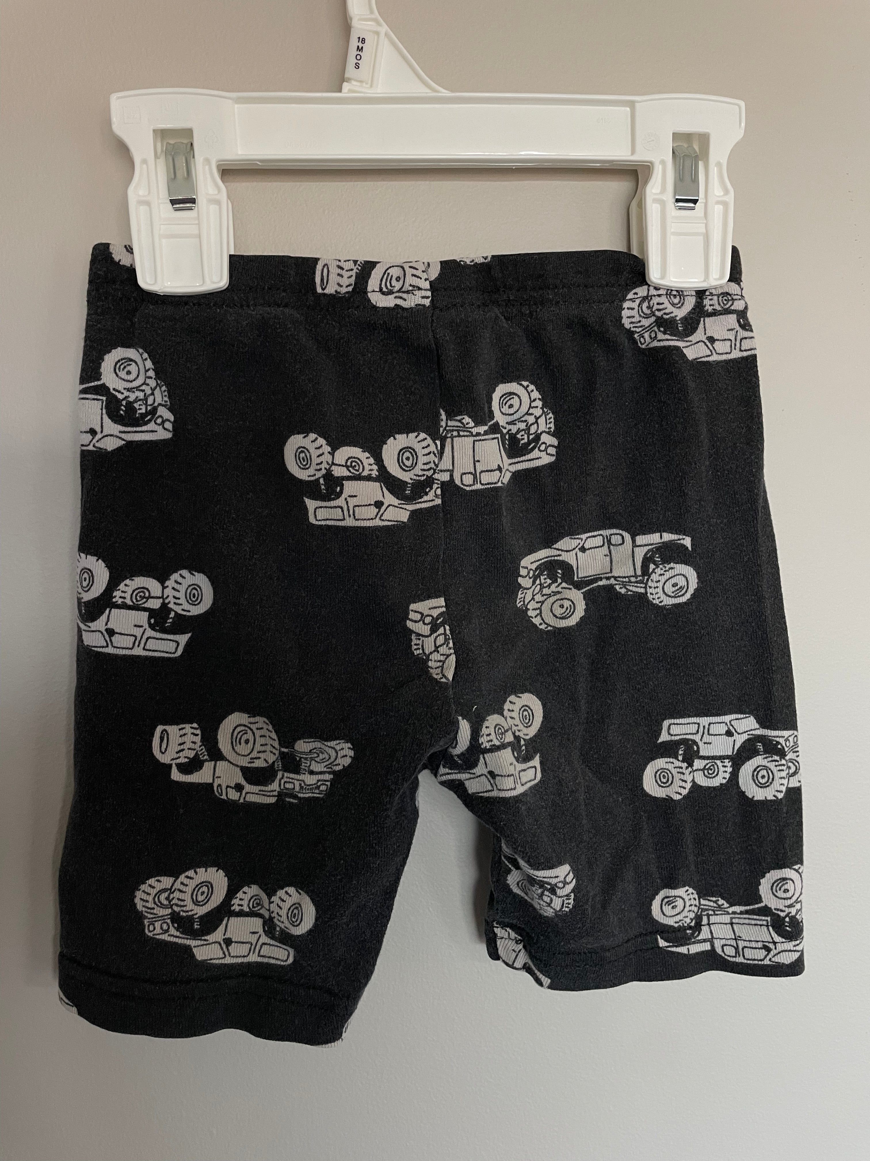 Black Monster Truck Shorts | 2T