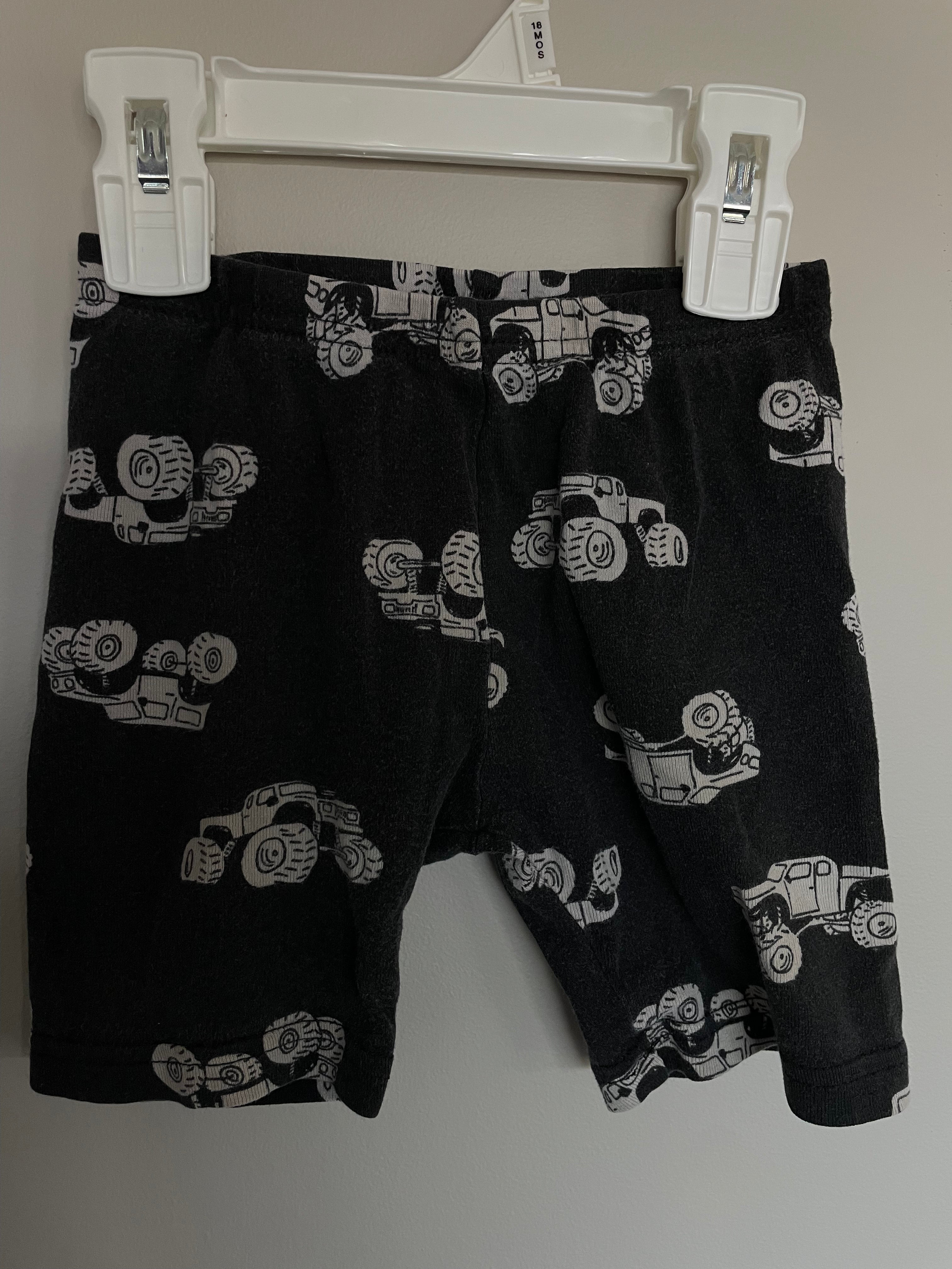 Black Monster Truck Shorts | 2T
