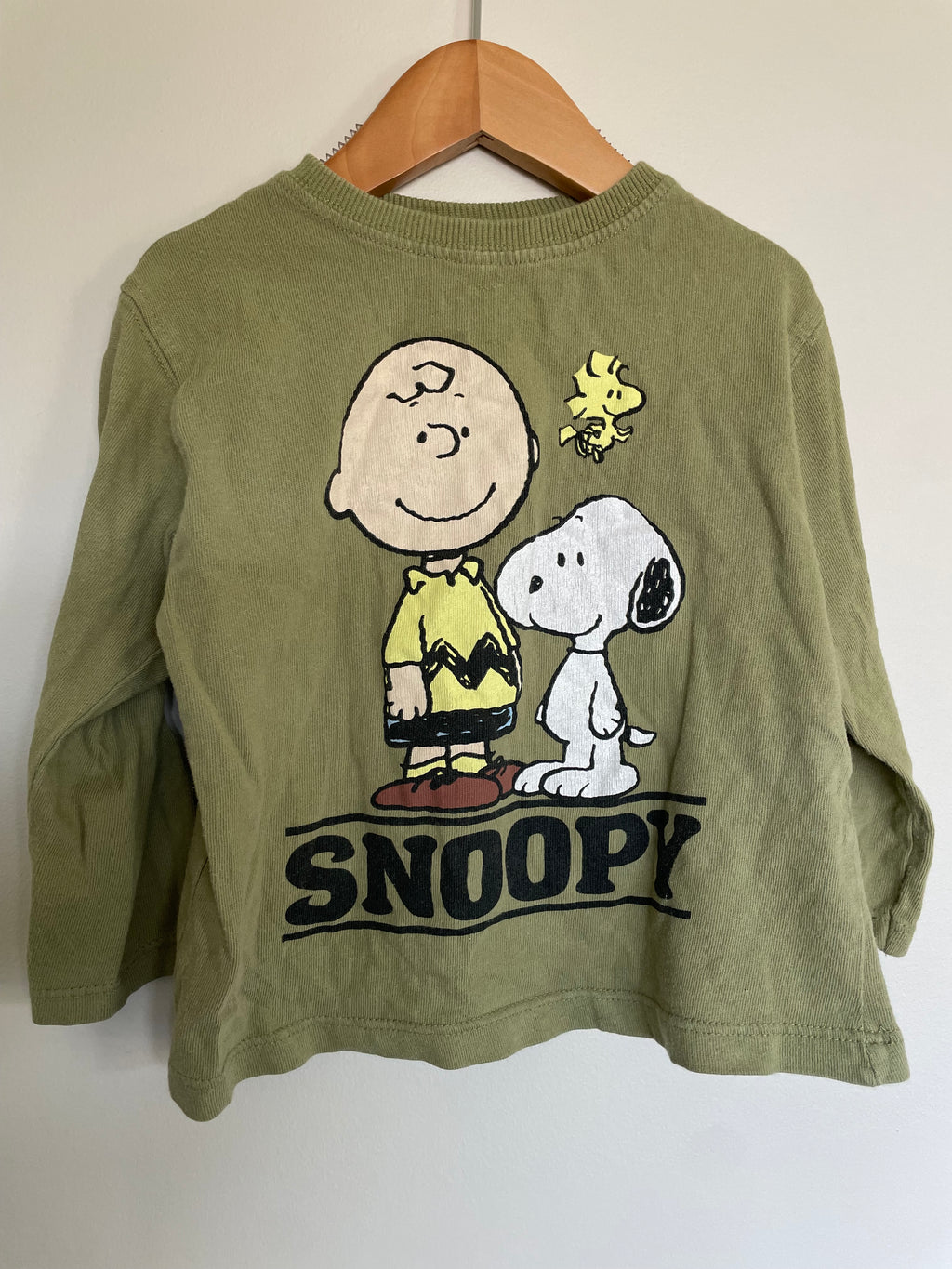 Zara Snoopy Green Long sleeve Shirt | 24M