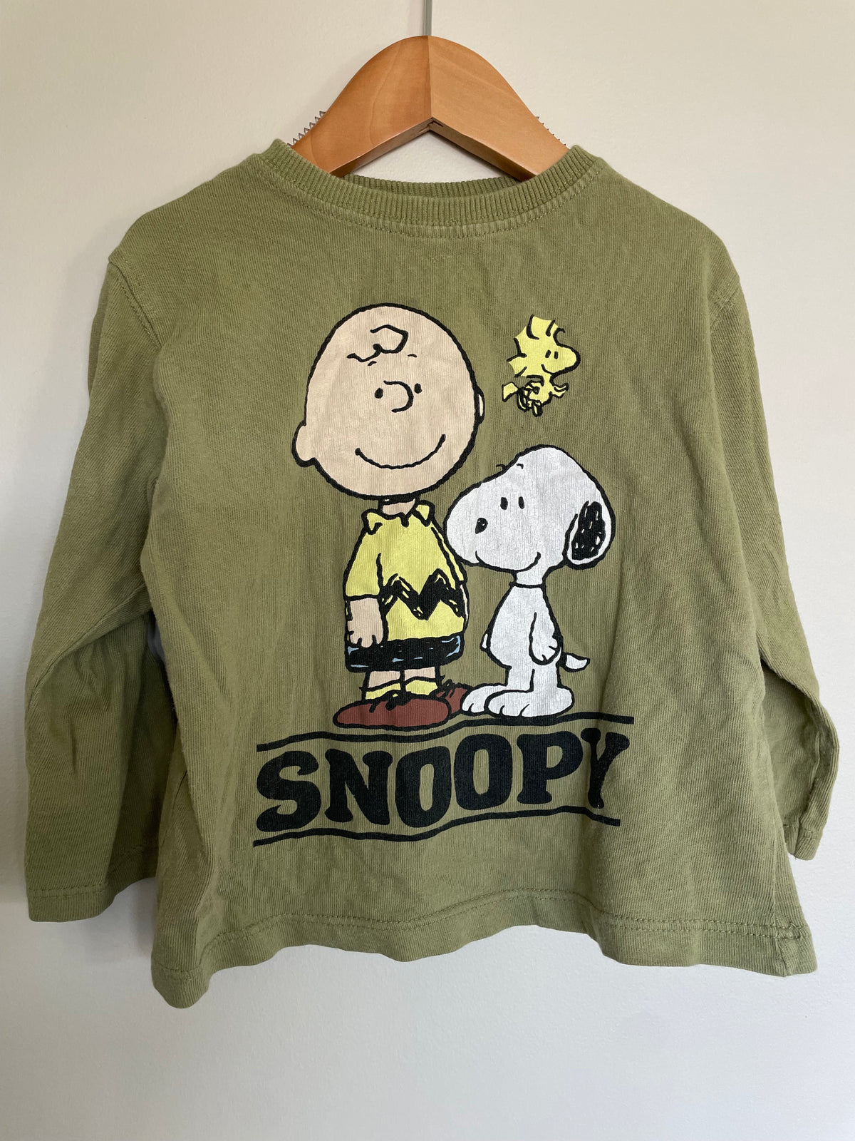 Zara Snoopy Green Long sleeve Shirt | 24M