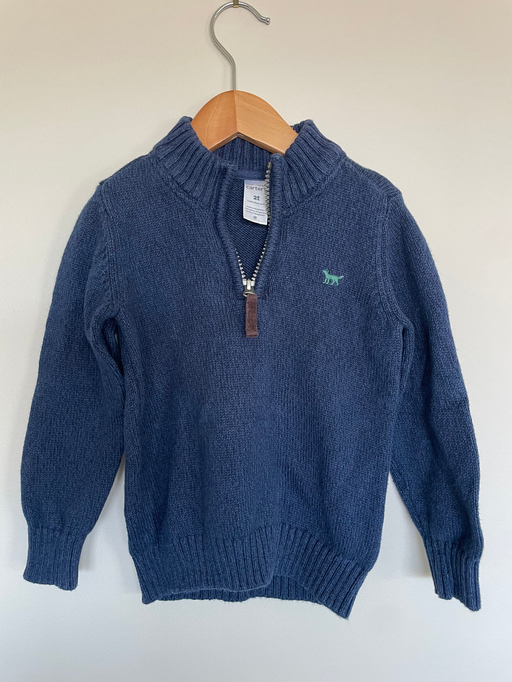 Carter's 1/4 Zip Navy Knit | 2T