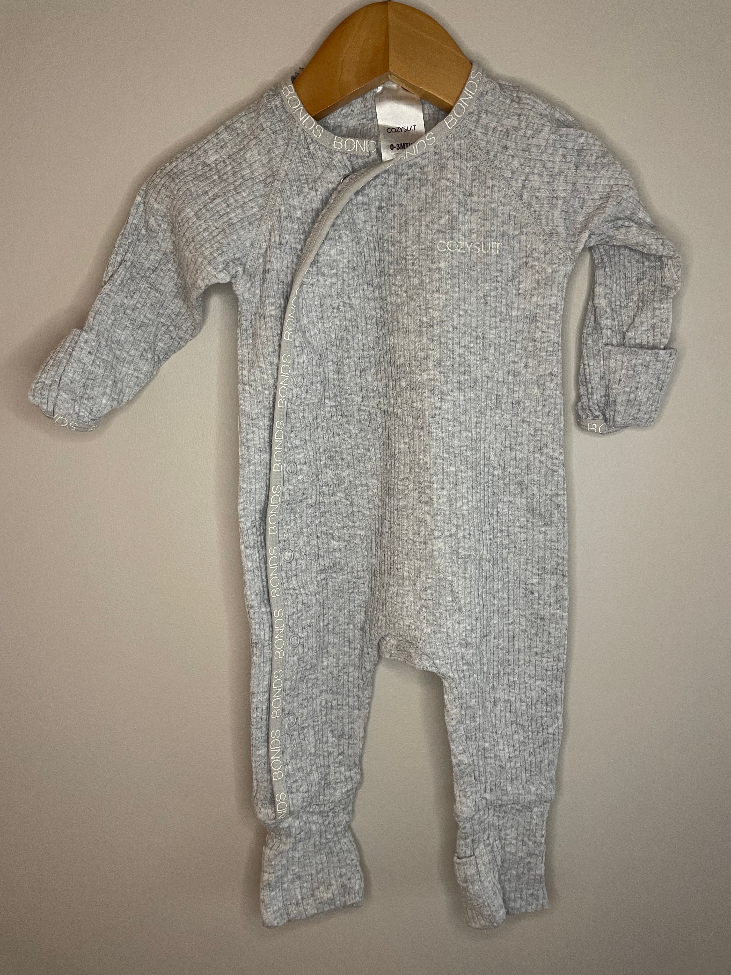 Bonds Cozy Suit Ribbed Gray | 000 (0-3M)