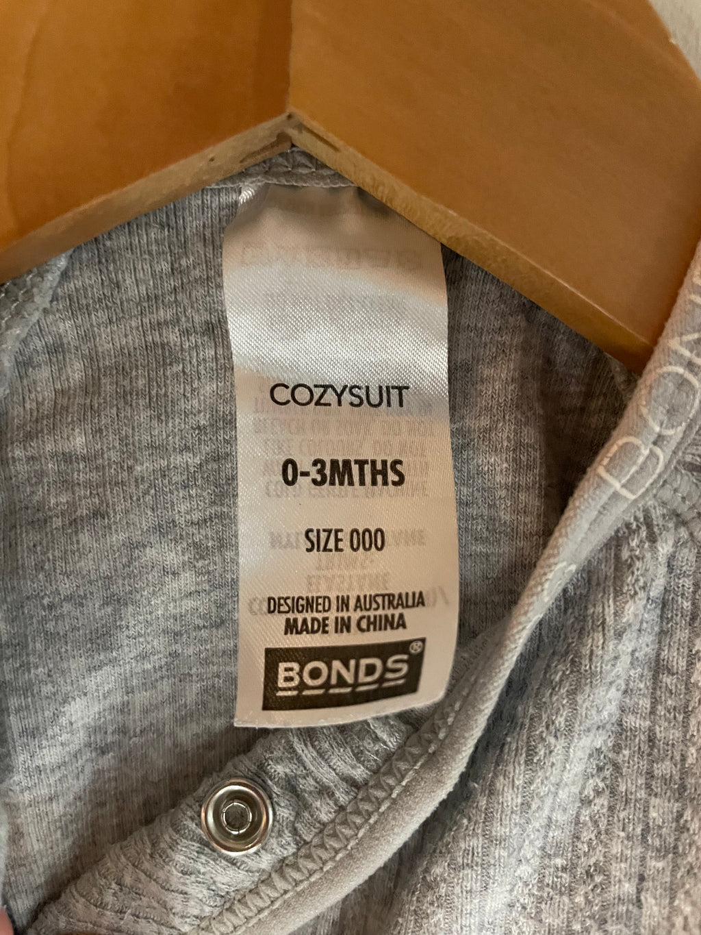 Bonds Cozy Suit Ribbed Gray | 000 (0-3M)