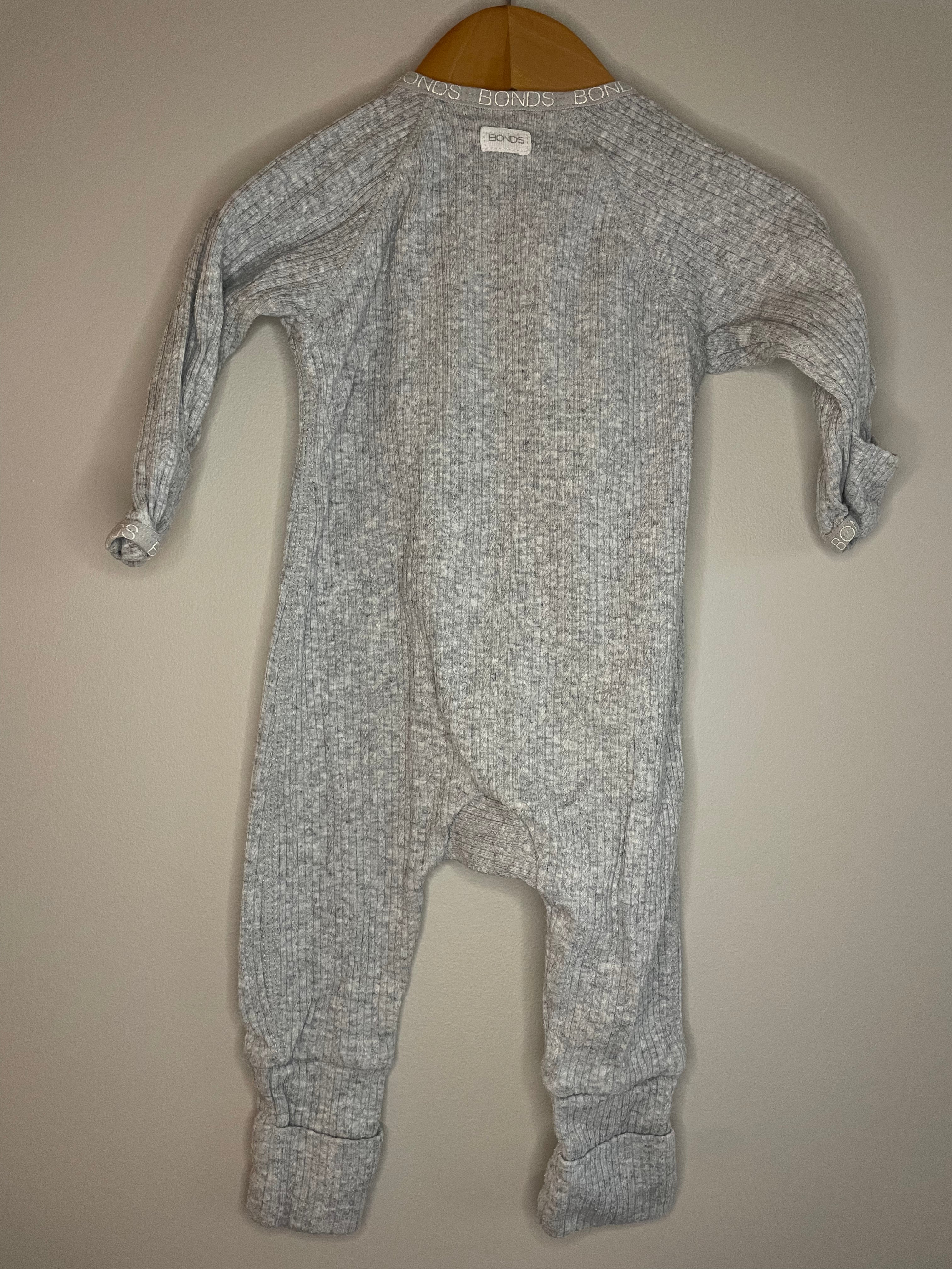 Bonds Cozy Suit Ribbed Gray | 000 (0-3M)